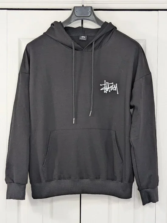Stussy Basic Black Hoodie Pullover - Picture 2 of 12